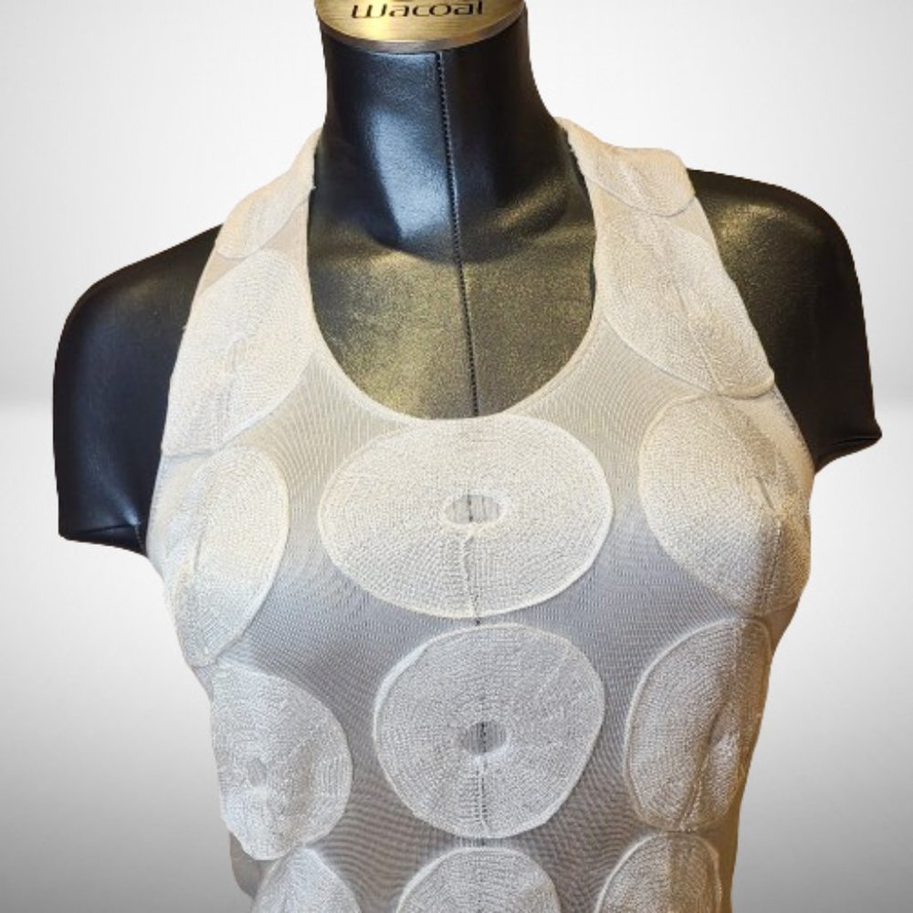 YVES  SAINT LAURENT STUNNING EMBROIDERED FORMAL TANK TOP - SIZE SMALL - Picture 3 of 13